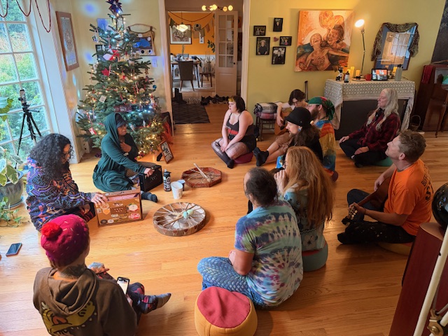 Community gathered in a circle